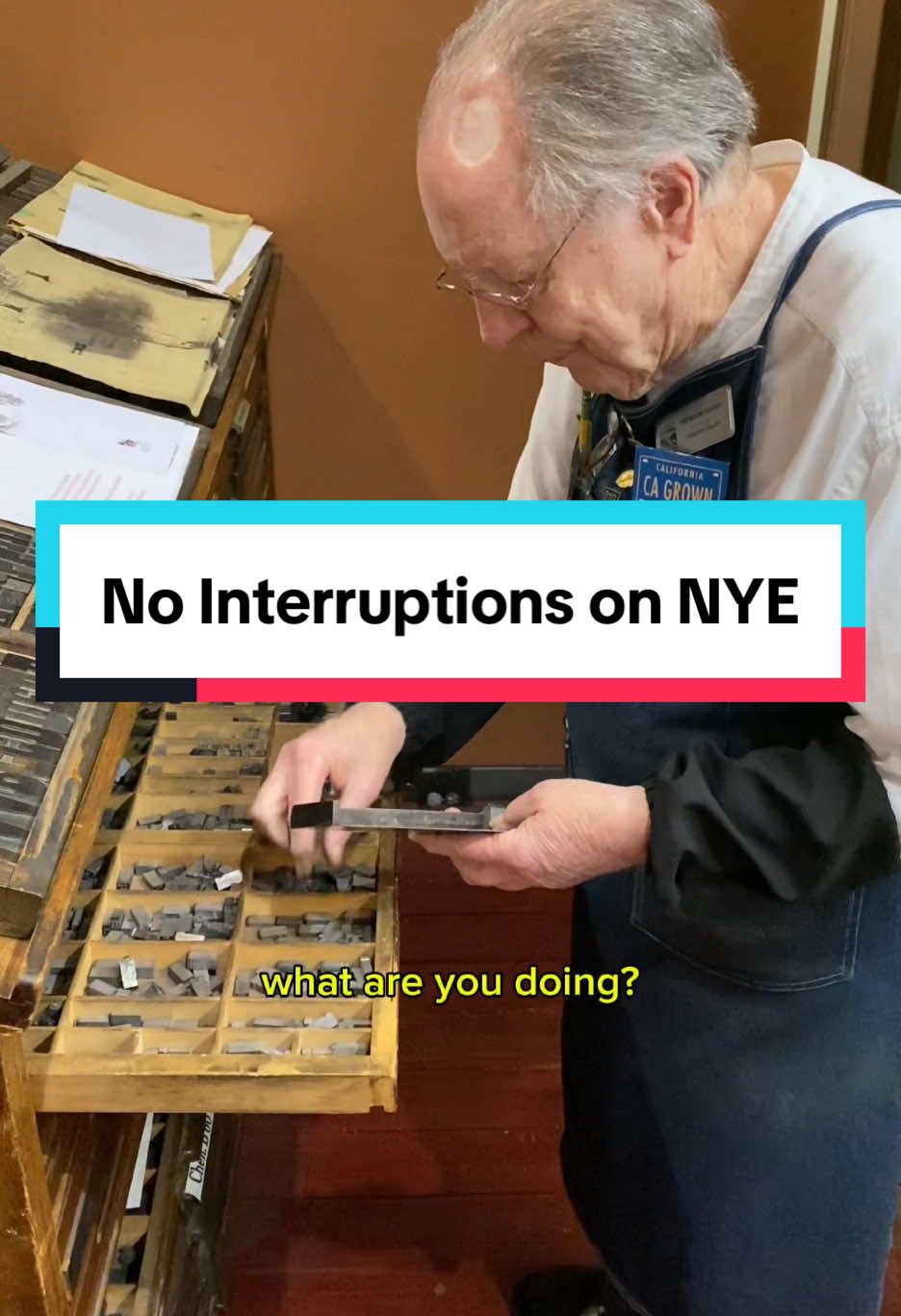 As the new year approaches, it’s time to get all those unfinished projects completed. That’s why the last working day of the year, December 31st this year on New Year’s Eve, is National No Interruptions Day!  In this video, Howard tries to get a lot of work done around the print shop at the Sacramento History Museum. With it also being New Year’s Eve, Howard letterpress printed an electrotype (copy of a woodcut) of tempus fugit from the Lewis Winter Collection. This cut was made 125-130 years ago. The print depicts Father Time and the text included is “Time Flies.” We want to thank you for joining us this past year as we’ve shared Sacramento history with you all. We hope you stick with us in 2025!  #SacHistoryMuseum #newyears #newyearseve  #nye2024 #timeflies #bye2024  #NoInterruptionsDay #sacramento #museum #historytok #printingpress #asmr  #printing