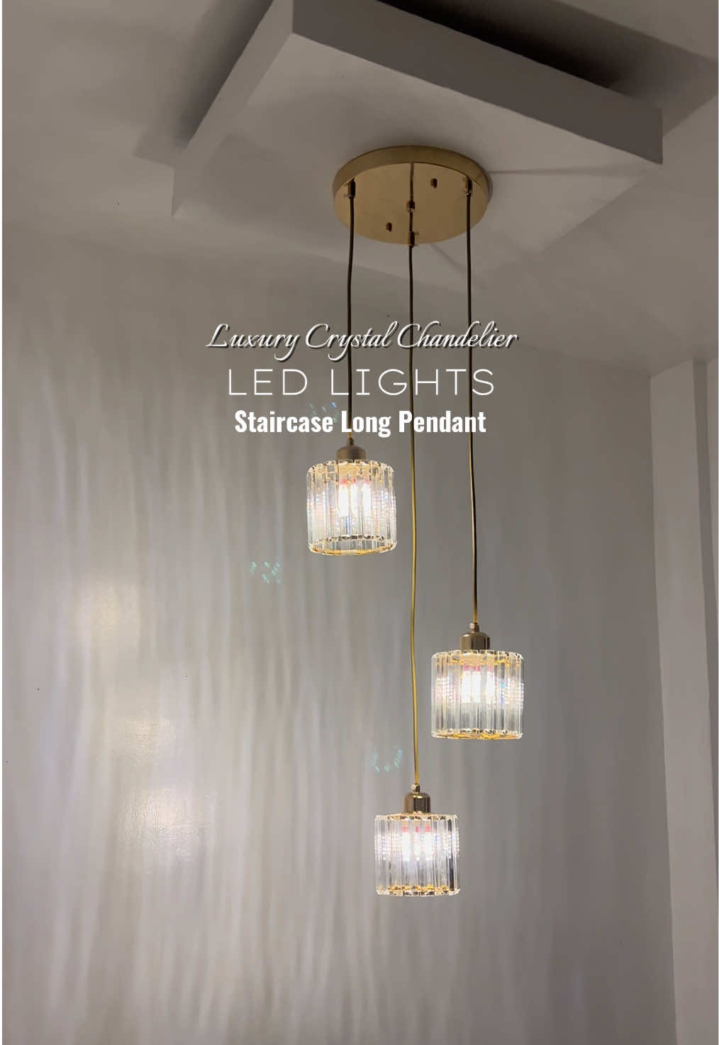STAIRCASE LONG PENDANT LUXURY CRYSTAL CHANDELIER  #stairchandelier #pendantchandelierlight #crystalchandelier #crystalchandeliers #ledchandelier 