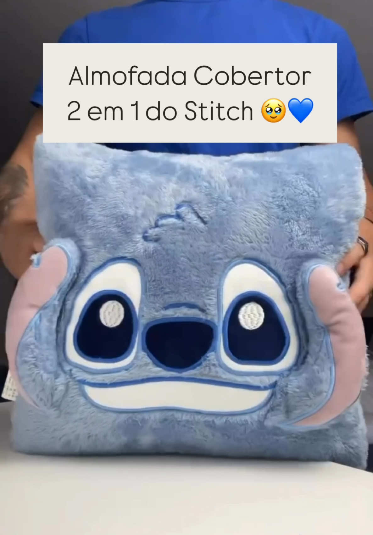 Stitch almofada que vira cobertor 🥹