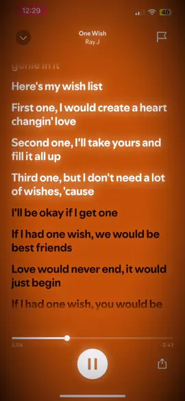 One Wish by: Ray J #fyp #spotify #lyrics #spotifylyrics #onewish #rayj #CapCut 