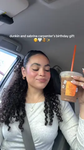 thank you for the bday gift hehe 🤭🤎 @Dunkin' @Sabrina Carpenter  #dunkin #dunkindonuts #sabrina #sabrinacarpenter #coffee #cofferun #espresso #dunkincoffee #bday #birthdaygift #december #decemberbaby #newyear #newyearseve #curls #girl #tryingnewthings #tryingnewfoods #coffeetok #review #trend #fyp #foryou #foryoupage #OOTD #grwm 