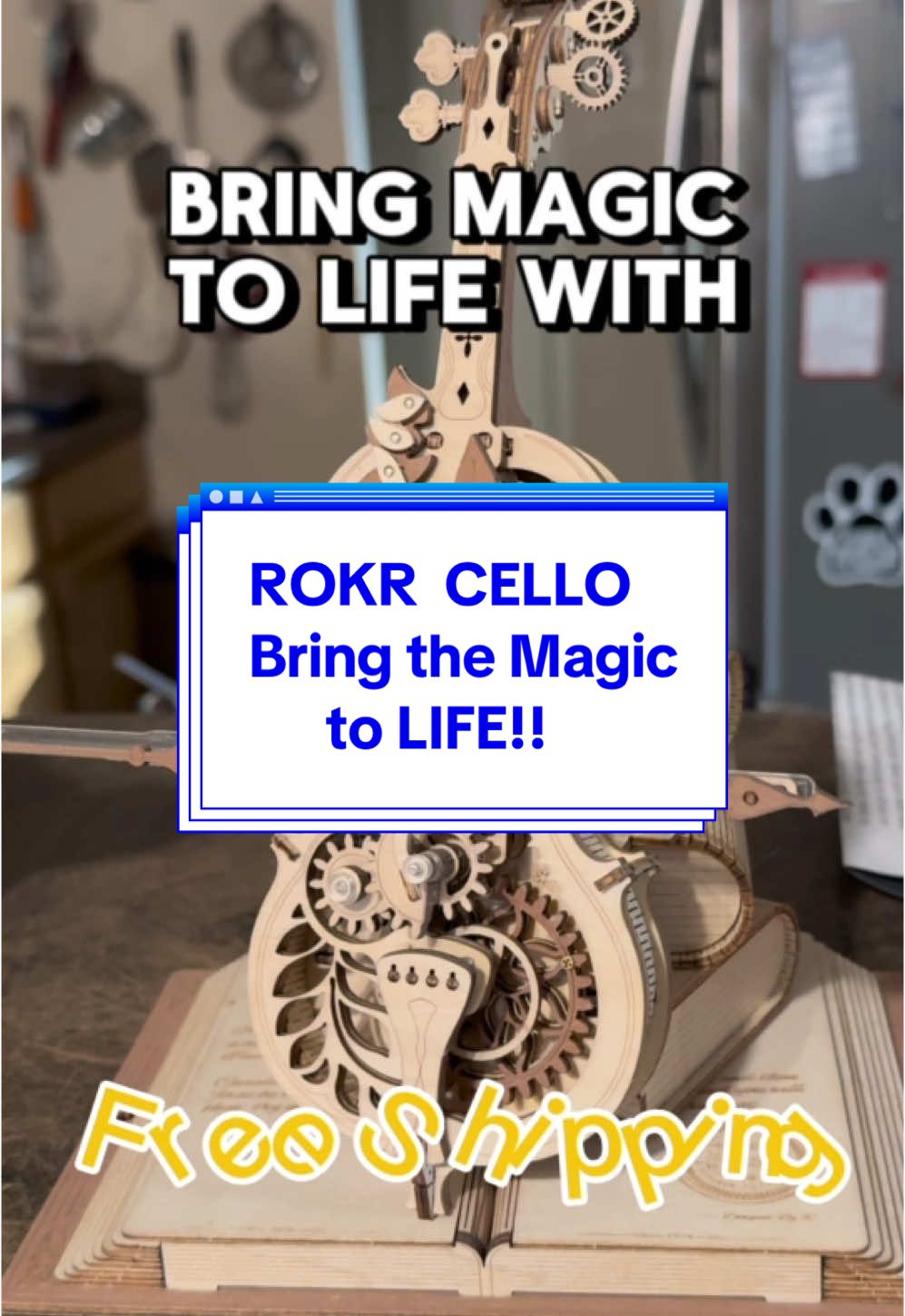 Bring magic to life with the ROKR Magic Cello Mechanical Music Box! This stunning piece combines the beauty of a classic cello with a touch of mystery. Featuring intricate European engravings, visible gear mechanics, and magical details like witches, cats, and a storybook-shaped base, it’s a perfect blend of romance and retro charm. Whether you’re a music lover or a collector, this self-playing masterpiece is sure to captivate your heart. ✨ Elevate your decor with timeless elegance. 🔗 Click now to experience the magic! #ROKRMagicCello #VintageMusicBox #RomanticHomeDecor #MysticalGifts #UniqueKeepsakes #MusicLoversDream @ROKR_US  #CapCut 