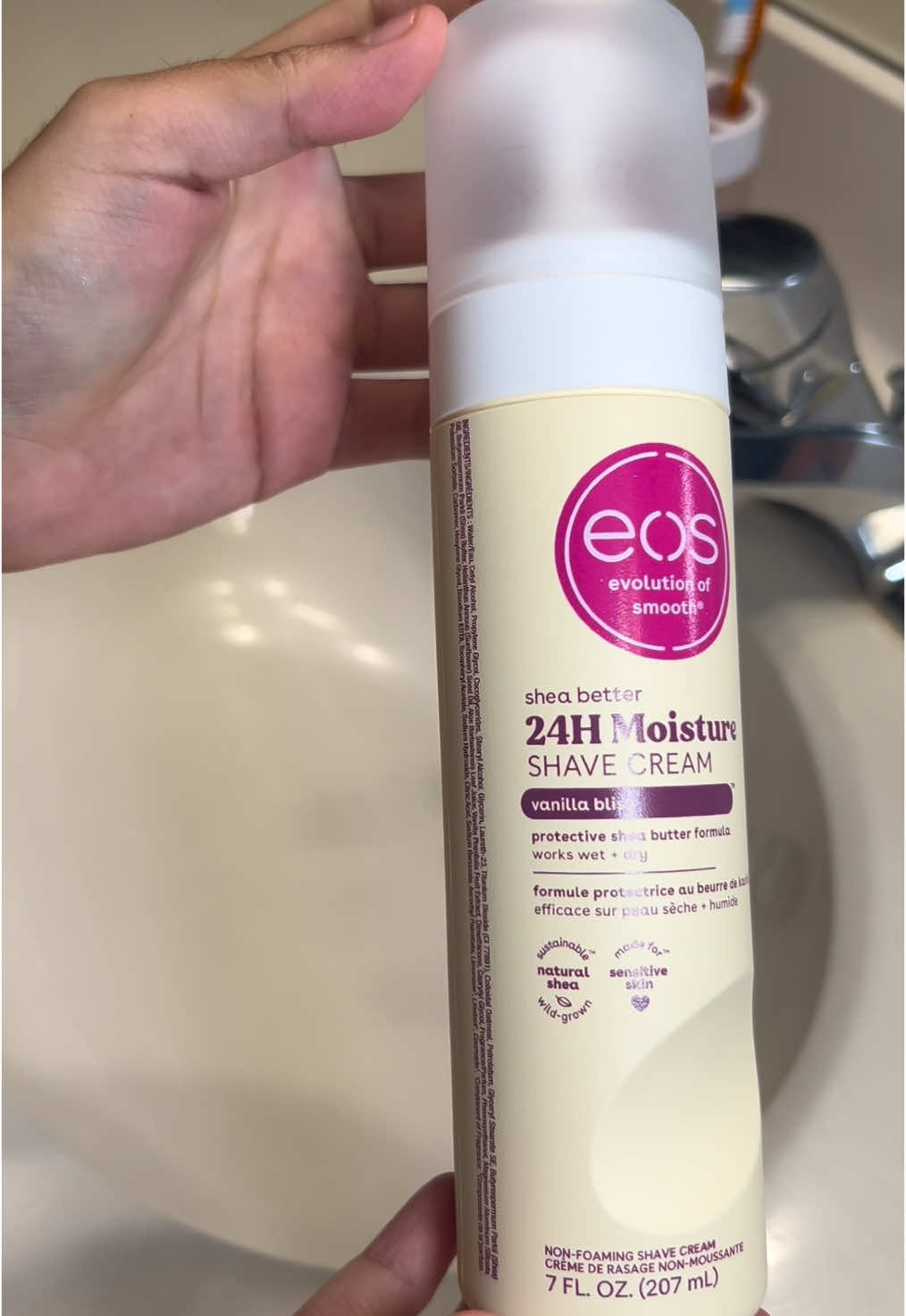 by far my favorite shaving cream 🪒 @eos Products #eosproducts #eos #shaving #cream #shavingcream #vanillabliss #24hours #moisturizer #hydrate #hydration #fy #fyp 