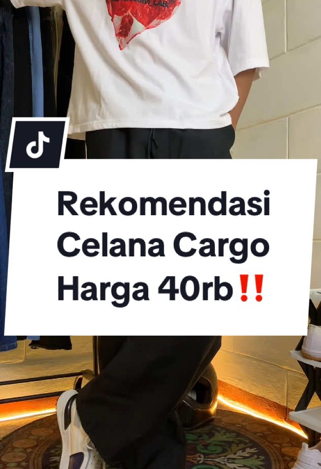 Rekomendasi celana cargo dibawah 50rb, buruan cek keranjang kuning🫵🏼 #celanacargo #cargopants #celanamurah #celanapria #rekomendasicelanacargo #cargooutfits #OOTD 