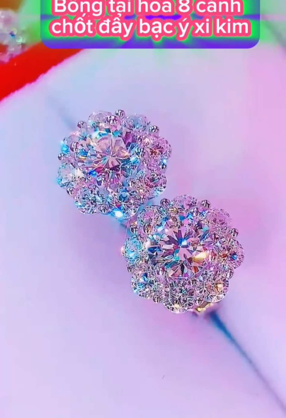 Bông tai hoa 8 cánh chốt đẩy bạc ý xi kim #trangsucvangbac #bongtaidep #bongtai #bongtaixinh #xuhuong #xuhuongtiktok 