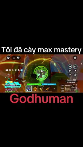 Tôi cày max mastery godhuman trong blox fruits#xuhuong #bloxfruits #roblox 