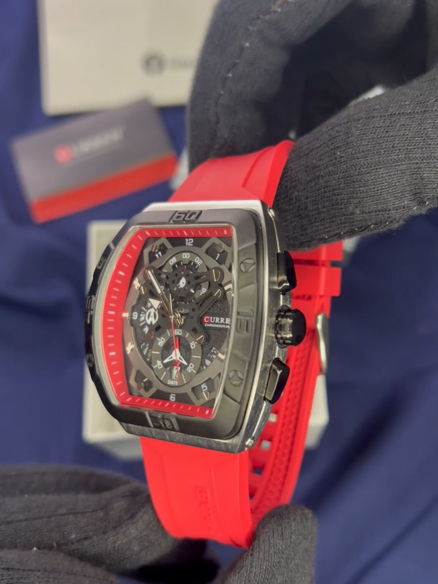 ⌚ 𝗖𝘂𝗿𝗿𝗲𝗻 M:8443 𝗔𝗻𝗮𝗹𝗼𝗴 𝗤𝘂𝗮𝗿𝘁𝘇 Men's 𝗪𝗮𝘁𝗰𝗵 👇SPECIFICATION: Display Type Analog Movement Quartz Material Stainless Steel Case Size 27mm Band Color Red Silicone Water Resistant Depth 30 Meters Warranty 1 Year Time Check offers: 🔸Free Delivery 🔸Easy 7 Days Return 🔸1 Year Warranty 🌐 Visit our Website:https://timecheck.pk