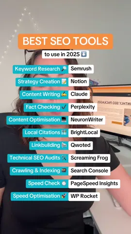 Looking for the best SEO tools in 2025 to kickstart your digital marketing? These are the best AI tools, SEO audit tools, content writing tools, link building tools, technical SEO audit tools & keyword research tools to build into your SEO strategy this year. Let me know if you’ve got any you’d add to this list! #seo #marketing #digitalmarketing #seotools #aitools 