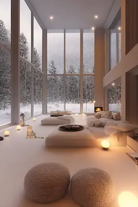Experience the ultimate comfort in this luxurious white cozy bedroom, featuring a warm lamp and a crackling fireplace in the corner. As snow gently falls outside, it creates a serene, peaceful atmosphere perfect for relaxation. 🛏️❄️🔥 #CozyVibes #WinterNights #LuxuryBedroom #Snowfall #CozyRoom #SereneScapes