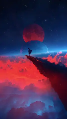 Cosmic Horizons 🌒✨💫 #horizonworlds #moons #stargazing #fypp #star #milkyway #shootingstars #aiartcommunity #cosmic #mystical #galactic #aiart #exploration #fantasyvibes #aestheticwallpaper #cliff #surreal #dreamers #cosmo #digitalartists #animeart 