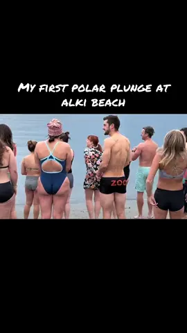 First time polar plunging a Alki Beach! #alkibeach #polarplunge #seattle 