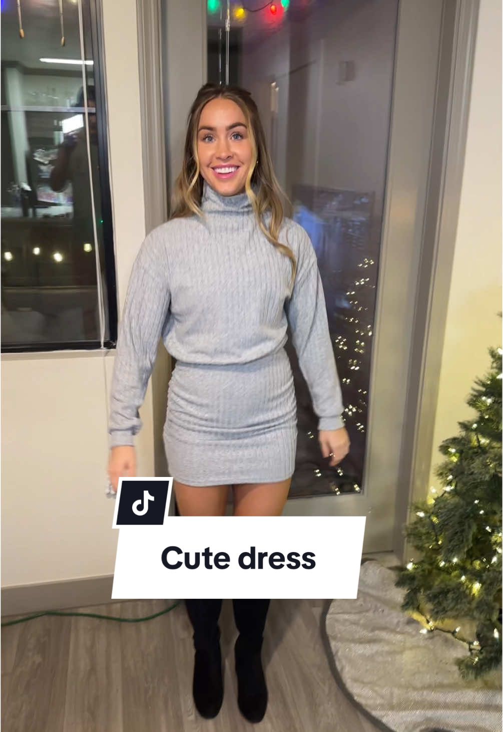 This dress is incredible, comfy cute and trendy as well. #tiktokdresses #cutedresses #longsleevedress #sweaterdress #womensdresses 