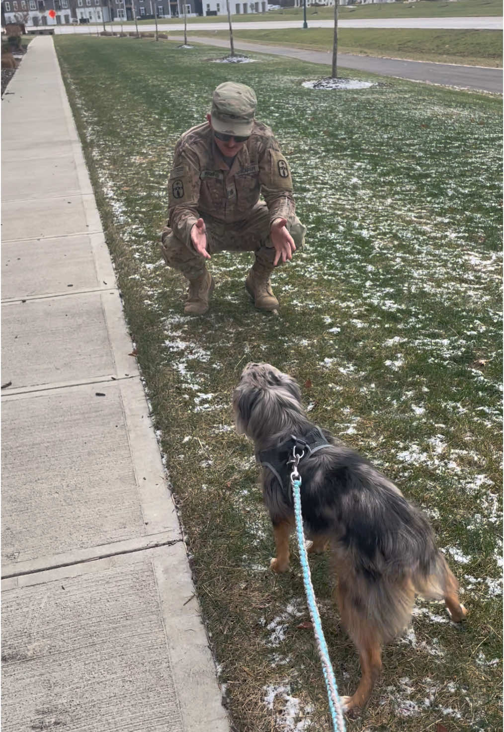 Seeing each other for the first time in 10 months 🥹 Our dog, Jolene, became very male aggressive after Michael left for his deployment. It took her a second to realize but once she heard his voice and smelled him, she was so excited to have her best friend back home 🤍 #soldiercominghome #militaryhomecoming #militarydog #deploymenthomecoming #armylife #dogreaction #BestFriends #dogsoftiktok @Perkins 