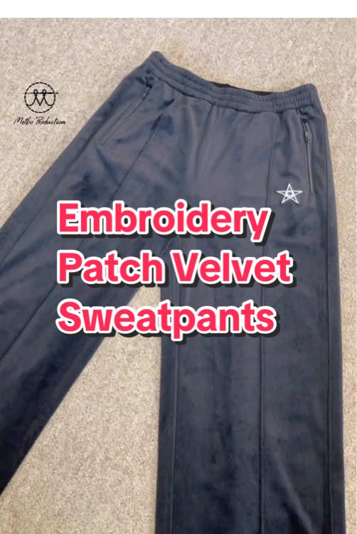 Sample We Made! Nice Velvet Sweatpants 😏  💫DM US FOR MORE INFO  #metboproduction #clothingmanufacturer #clothingbrand #fyp #streetwear #clothingbrandtips #clothingbrandstartup 