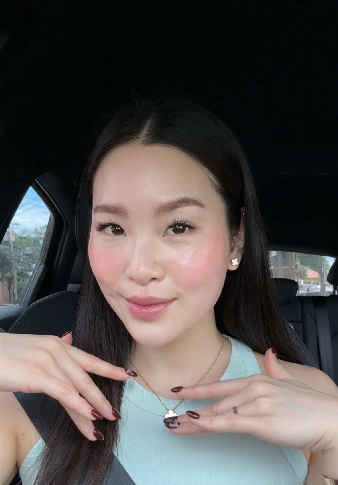 Quick makeup in the car using all Rare Beauty Products #makeup #carmakeup #rarebeauty 