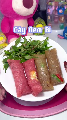 Nem bì chấm muối tiêu chanh 😋 #xuhuong #ancungtiktok #mukbang #nemchua 