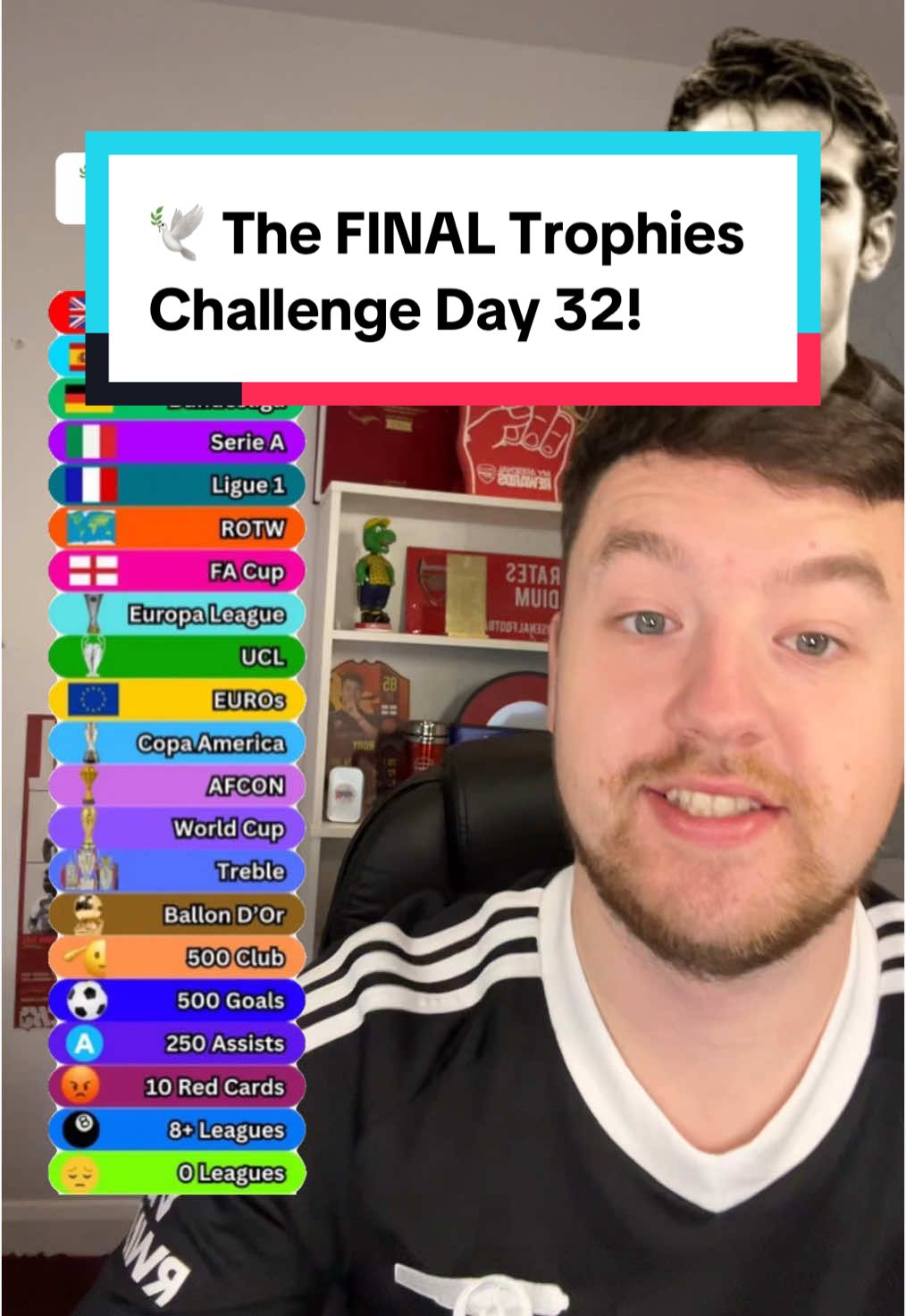 🕊️ The FINAL Trophies Challenge Day 32! #fyp #footballchallenge #footballtrivia #higherorlower #PremierLeague #laliga #bundesliga #seriea #ligue1 #MLS #eredvisie #worldcup #ucl #afcon #euro #ballondor #rorytalksfootball 