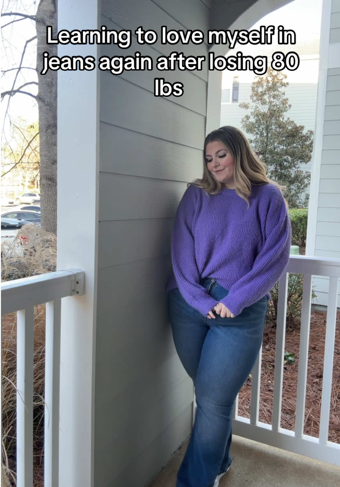 As a 300+ pound girl, I hated seeing myself in jeans. I always would think and say that my legs looked like the legs of an elephant in jeans. But I’m learning to love myself in every stage my body puts me in, in this journey 🫶🏼 #fyp #OOTD #plussize #jeans #weightlossjourney #weightloss #glp1forweightloss #glp1 #inesecurities #healthymind #healthyliving #tirzepatide #semaglutide 