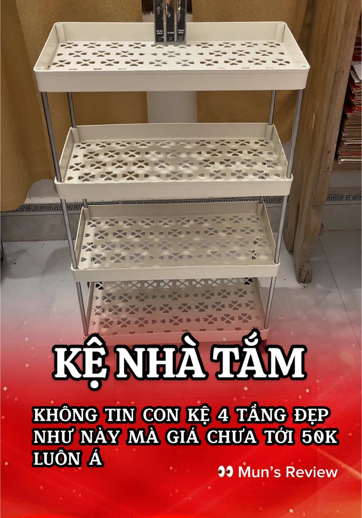 Kệ 4 tầng đa năng có bánh xe di chuyển #ke4tang #ke4tangcobanhxe #kenhatam #kebep #ke4tangcobanhxe #kespa 