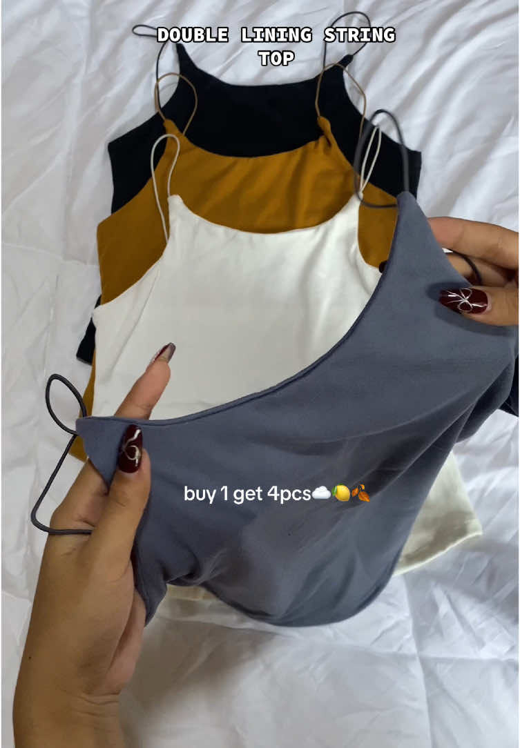 buy 1 get 4pcs, 180 pesos only😍🍂#stringtop #doublelinedtop #buy1take3 