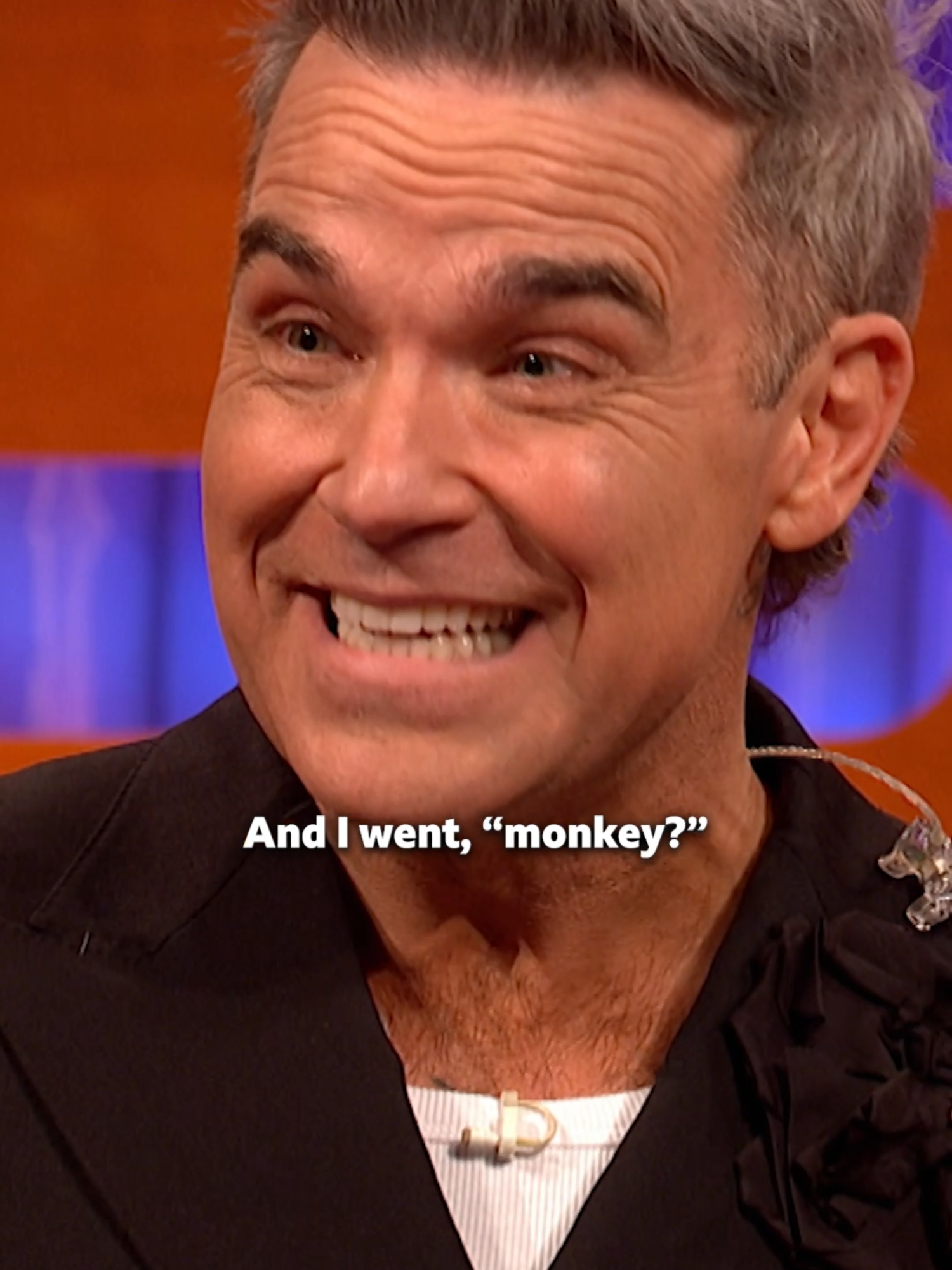 Monkeying around 🐵 Robbie Williams explains how he came to be portrayed as a chimpanzee in his new film ‘Better Man’. #TheGrahamNortonShow #GrahamNorton #RobbieWilliams #BetterMan