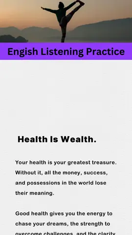Health is Wealth (improve your English) #readingchallenge #learnenglish #improveyourenglish #motivation #learning #healthiswealth 