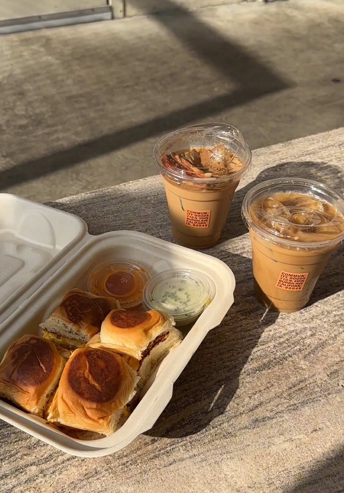 looking back i’m craving the sliders #communitygoods #lacoffeeshops #lacoffee #FoodTok #sliders @Hafeeza Sheikh 