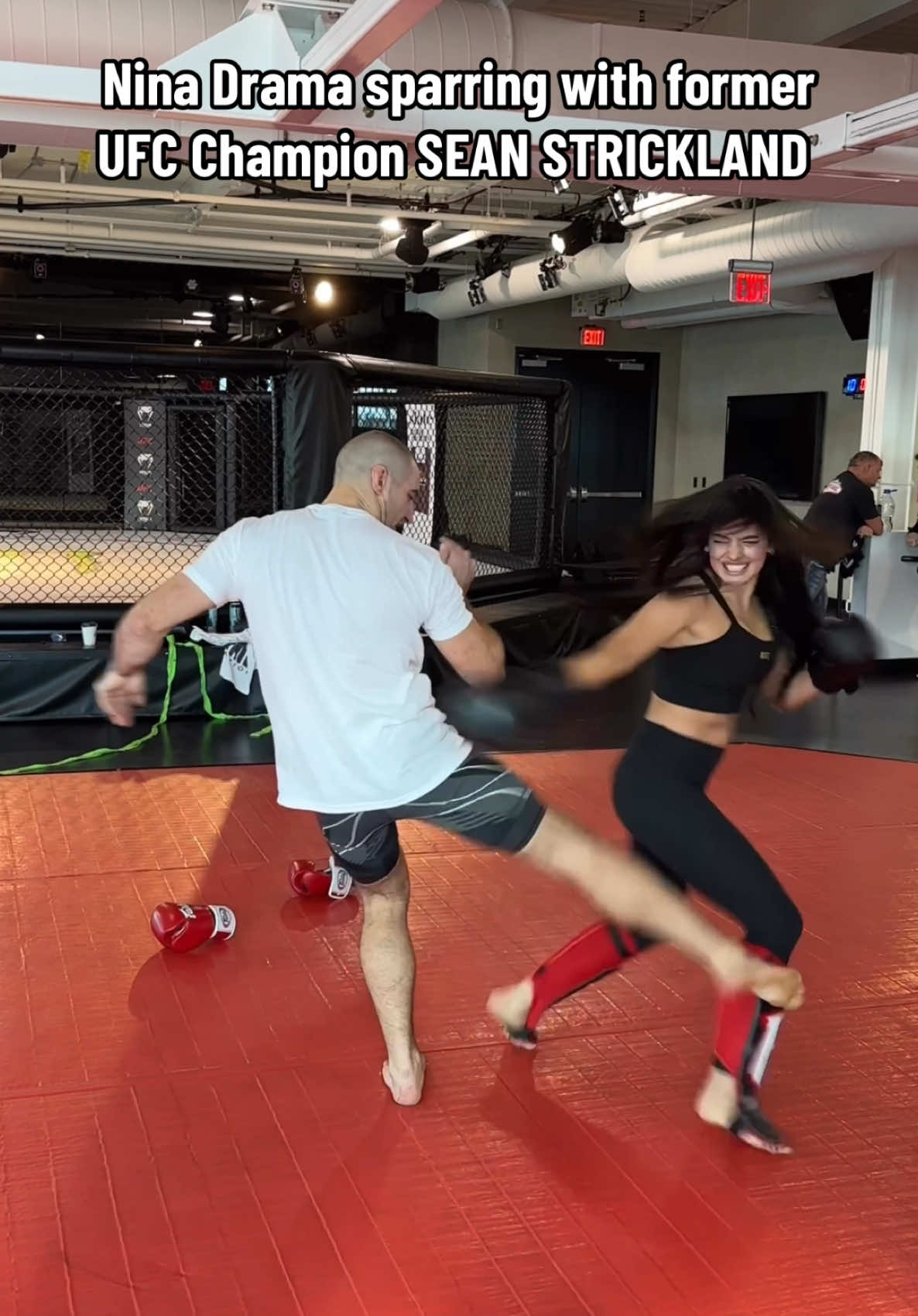 Nina Drama sparring with former UFC Champion Sean Strickland Lol #UFC #seanstrickland #mma #ninadrama #kickboxing #boxing #muaythai #muaythaifighter #muaythaifighter #taekwondo #jiujitsu #brazilianjiujitsu #jiujitsugrappling #jiujitsulifestyle #wrestling #wrestlingtiktok #wrestlingtok #fit #Fitness #grappling #karate