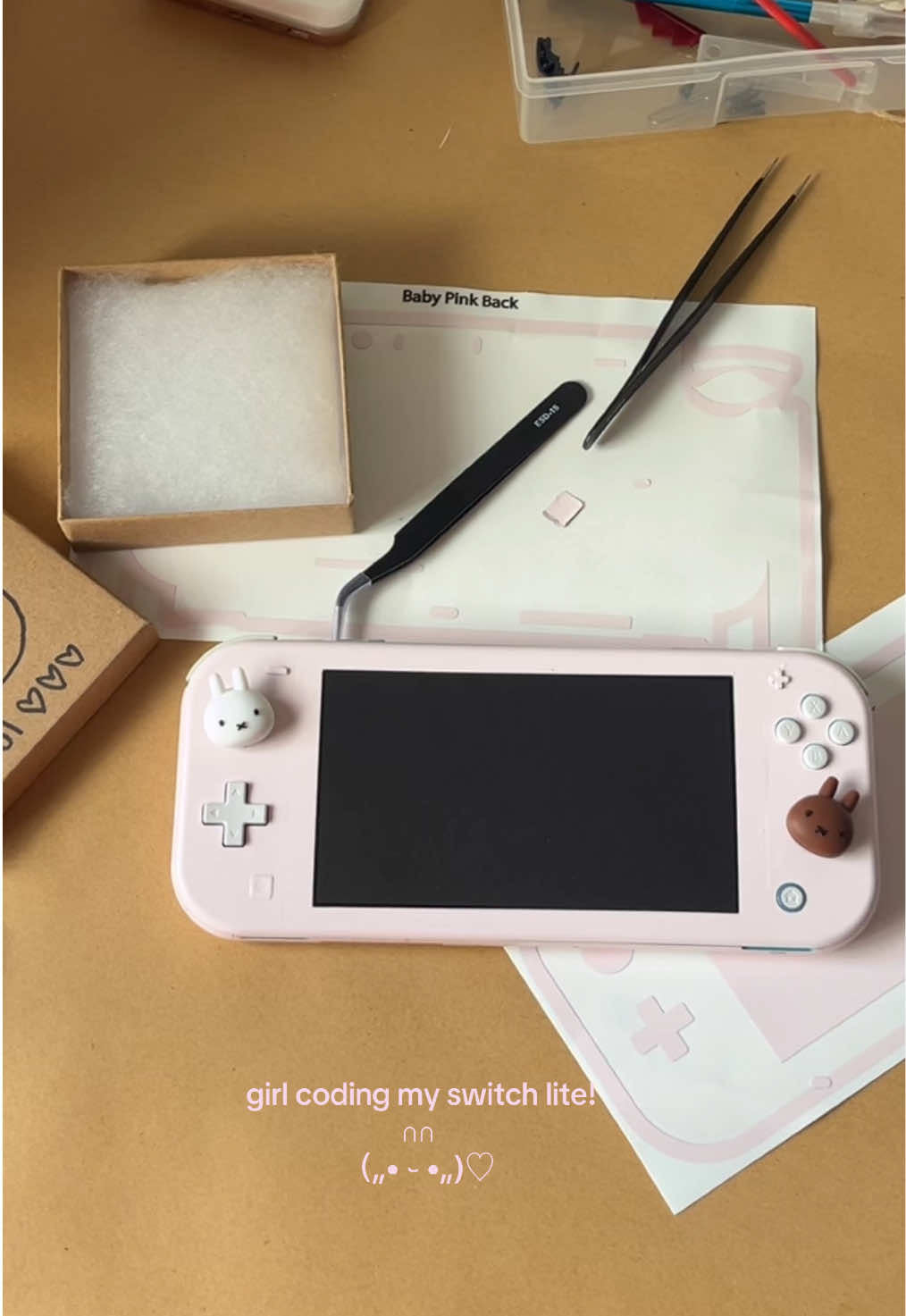 the best gift ever!⭐️🐰the baby pink skin is perfect! #nintendoswitch #switchlite #skins #switchskins #miffy #miffygrips #decomyswitch #babypink #skintech #nintendoswitch #animalcrossing #spiritfarer #Minecraft #cozygames #cozygirlaesthetic #cozygamer #switchgames 