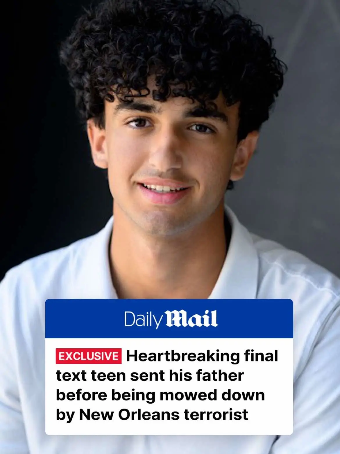 The father of an 18-year-old killed in the New Orleans French Quarter terror attack on New Year’s Day has revealed to to DailyMail.com the heartbreaking final text he received from his son. Kareem Badawi travelled to the popular New Year’s Eve celebration with friends before sending his father one final message moments before his death saying: ‘Happy New Year Daddy’, Belal Badawi told DailyMail.com that his son was a ‘good honest hard worker’, who was studying mechanical engineering at the University of Alabama. ‘We’re going through an awful time right now, our son is just 18 years old’, he said. ‘He is a good kid, he’s smart. ‘Everyone was back together for the holiday period, that’s why he was back in town. ‘I texted him at midnight to say Happy New Year, and he replied saying ‘Happy New Year Daddy’, and that’s the last time I heard from him. ‘We kept calling him after we saw the news, because we knew he was in the attack area.’ The family then drove to New Orleans from their home in Baton Rouge in an attempt to track down Kareem. #news #neworleans #attack 