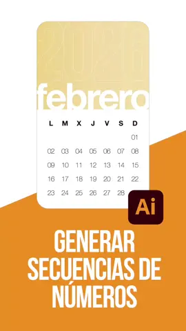 Cómo generar de forma sencilla secuencias de números en Adobe Illustrator. #adobeillustrator #secuenciasnumericas #calendario #calendario2026 