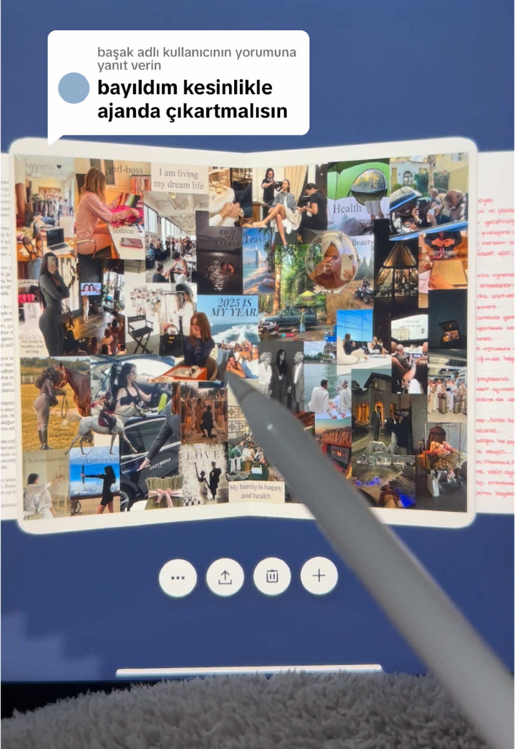 @başak adlı kullanıcıya yanıt veriliyor #paper #ajanda #journal #journalist #visionboard 