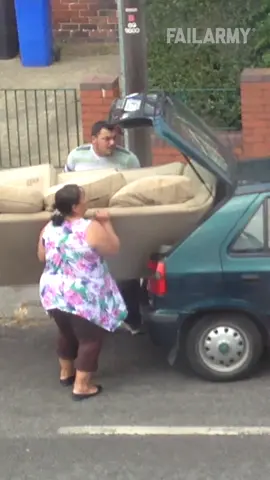 try turning it on its side 😆 #moving #couch #fail