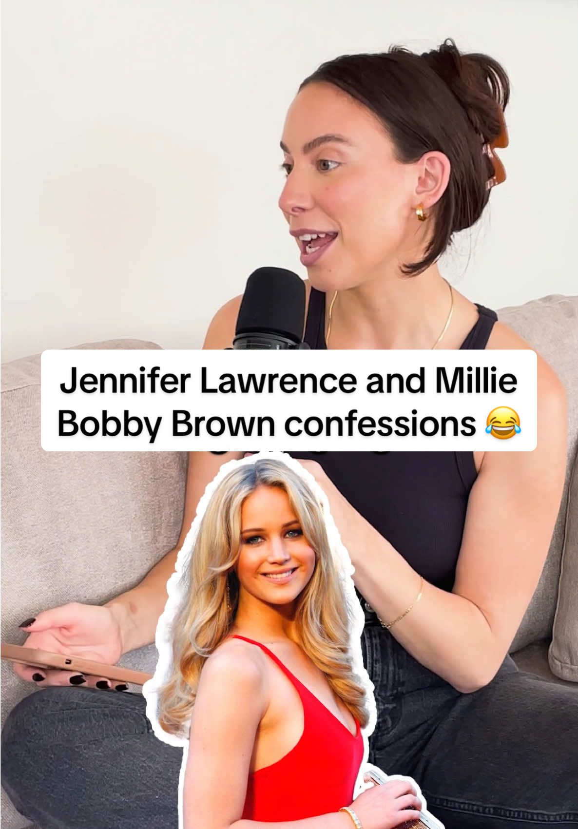 Unsurprising move by J Law, savage of Millie 😂😅 @Jana Rosenberg @Liv Pearsall  #jenniferlawrence #milliebobbybrown #confession 