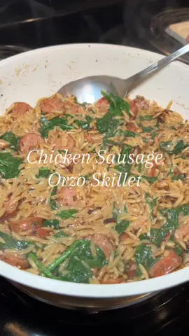 Chicken Sausage Orzo Skillet! #easydinner #EasyRecipe #easymeals #pasta #Recipe #onepotmeals #dinner #quickrecipes #dinnerrecipe #DinnerIdeas #easymeal #EasyRecipe #dinneridea #quickdinner #easydinnerideas 