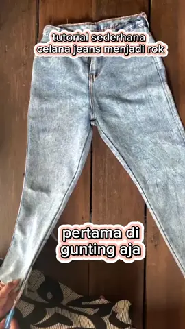 permak celana jeans jadi rok cantik  #sewing #fyp #sewingcomunity #penjahit #sewinglover