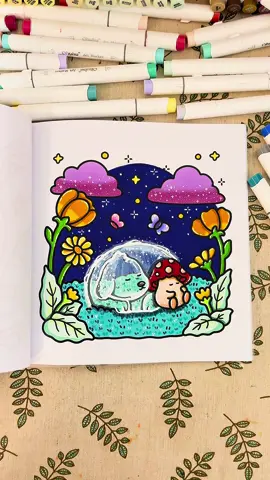 Drifting into a peaceful sleep with a little spirit dog by my side. 🐾✨ #intogardens #coloring #cocowyo #cocowyocoloringbook #coloringbook #cozycoloring