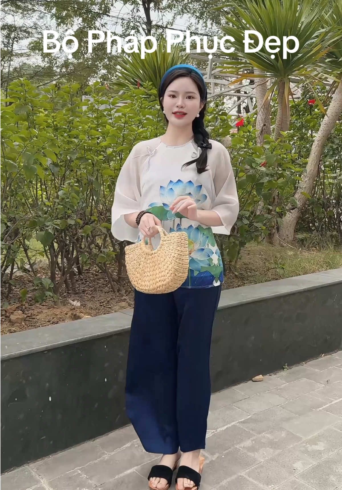 Bộ Lam Đi Lễ Chùa áo voan quần lụa #champhan #champhanreview #châmphan #review #dobo #bolam #dobolam #bolamdichua #phapphuc #phapphucdichua #dolamdile #thoitrang #thoitrangnu 