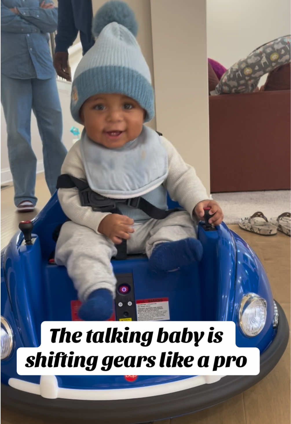 As soon as I buckled him in he took off 😳 he is growing up too fast ! He loves it, can’t you tell??  #babylaughing #mamababysound #babyinlove #mominfluencer 