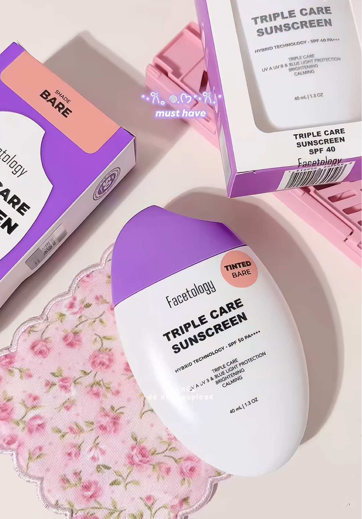 new tinted sunscreen✨ #facetology #tintedsunscreen #sunscreen #hybridsunscreen #skincare #aesthetic 