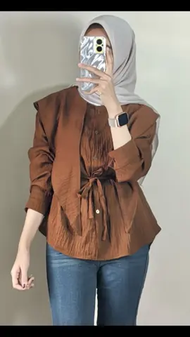 Nami Blouse Kemeja Polos Wanita 2Style Kancing Depan di bawah Rp56.999#kemeja #blouse #atasanwanita #atasan #fyp 