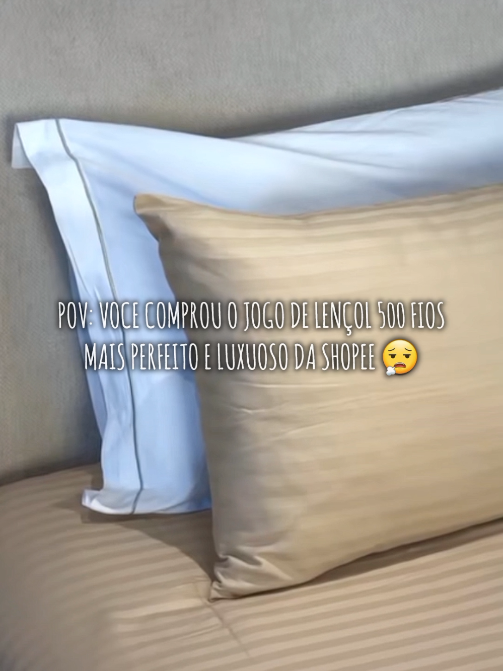 Jogo Lençol 500 fios Shopee . . . . #enxoval #enxovaldecasanova #roupadecama #comprinhashopee #camaposta #shopee 