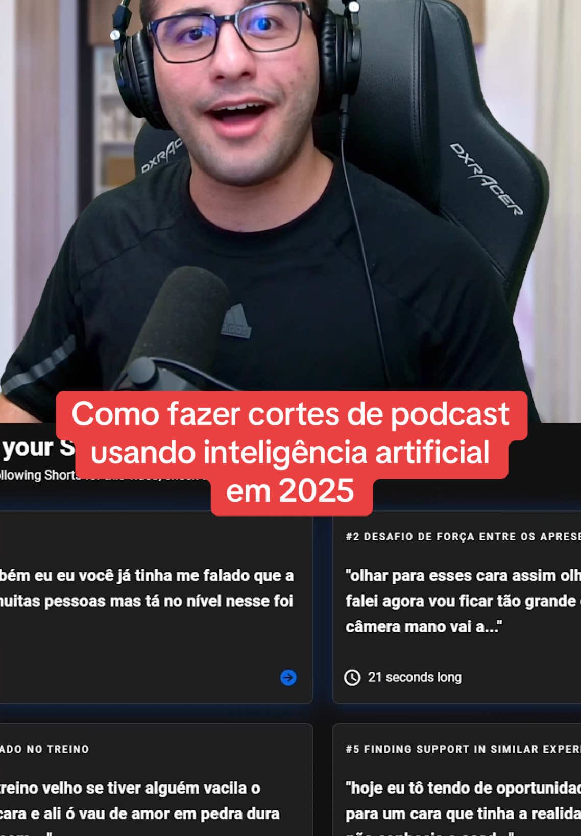 Como fazer cortes de podcast usando inteligencia artificial em 2025 #monetizartiktok #chatgpt #tiktok 