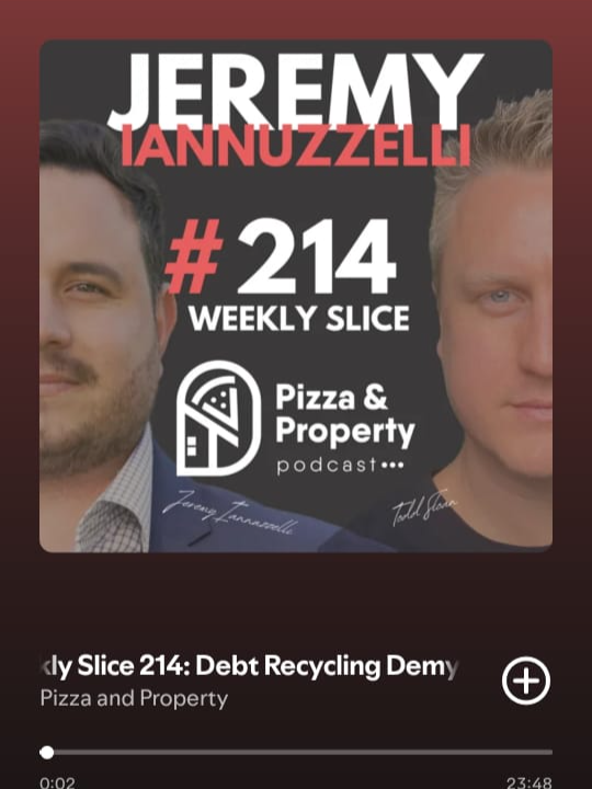 What is Debt Recycling and how to utilise it in your investing strategy? In this episode, Jeremy Iannuzzelli, property investor and accountant to some of the wealthiest investors in Australia, delves into the often-overlooked concept of debt recycling.  He explores how this financial strategy can enhance tax efficiency by restructuring loans, particularly for those with a principal place of residence (PPR). The discussion highlights the importance of understanding the correct processes involved in debt recycling, including the creation of split loans and the necessity of keeping meticulous records for tax purposes.  Listeners will learn about the potential pitfalls of misusing redraw facilities and the significance of using borrowed funds strictly for investment purposes.  Click on this episode now so you can have a clearer understanding of debt recycling and its benefits for building a property portfolio.  #debtstrategy #debtrecycling #investingtips #taxefficiency #WhatSchoolShouldHaveTaughtYou #JeremyIannuzzelli #pizzaandpropertypodcast #ToddSloan