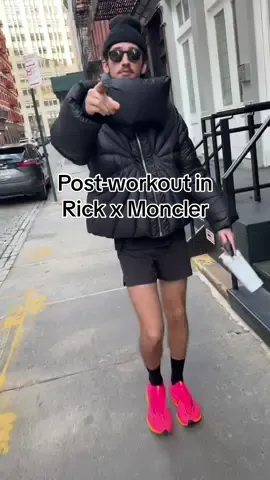 PSA @dancebody is not for the faint of heart #workoutroutine #workoutoutfit #rickowens #moncler  