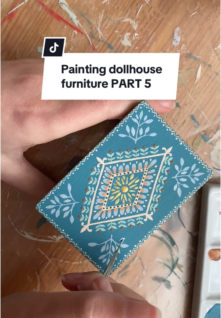 🌿💙✨ #dollhouse #dollhousefurniture #smallpainting #acrylicpainting #arttok #artist #whimsical 