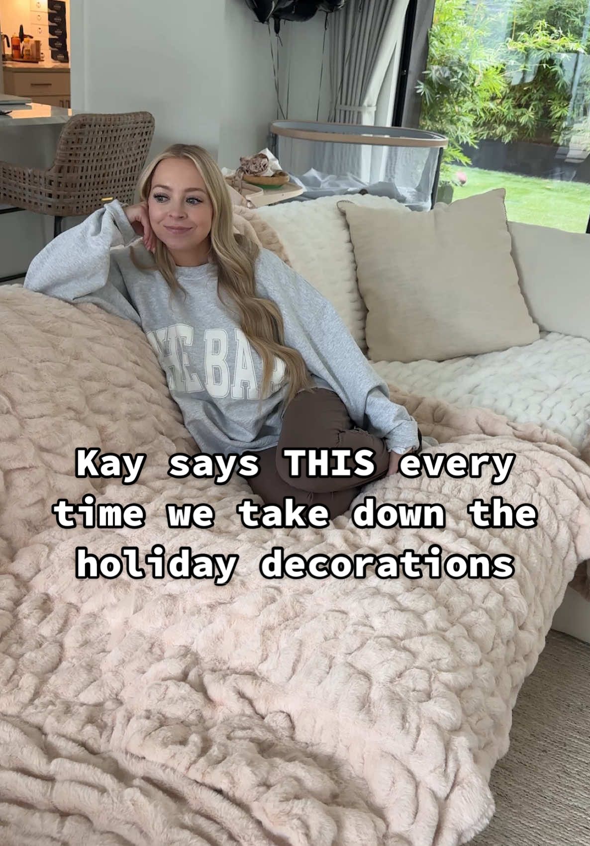 Kay had me laughing at the end! 😂 she’s SO random! 😅 backstory ::: Kay said that we needed to get the decorations taken down because it was after new years, and we didn’t want to have another year where we put it off until almost February! 😂 So while she was upstairs, I packed it up! It always confuses me how we will sit for hours putting out the decorations, but I can get it all taken down in like 30 minutes! 😂 When she was coming downstairs, she was so surprised that I had gotten it all taken down! Then kay does what she always does… she said it looked so empty! 😂 she always thinks that the house looks empty after  we un-decorate! 😂 no matter how small of a place we live in, she always says it feels huge and empty! Now that the Christmas stuff is packed up, we can officially start our 2025, and see where this new adventure takes us! #kayandtayofficial #couples #relationships #pregnant #postpartum 