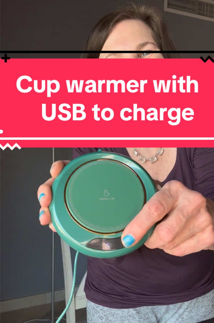 This is a mug warmer with a usb to charge it instead of a 🔌 plug-in-the-wall outlet. Use this cup warmer to keep your tea or coffee warm. There is free shipping! Click on the orange cart below to see the colors! #coffee #tea #broth #coffeemug #cupwarmer #mugwarmer #tiktokshop