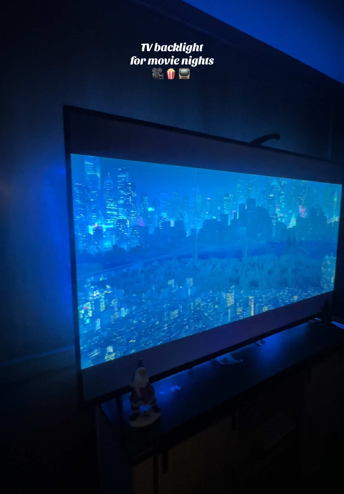 I can’t wait to watch more movies with this!! 🍿 #ledstriplights #tvlights #entertainmentcenter #movielover #tvshows #endofyearsale #newyearnewaura 