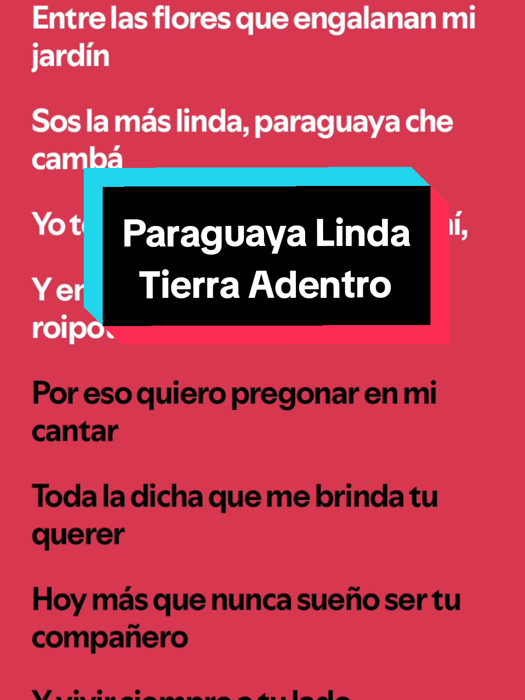Paraguaya Linda - Tierra Adentro #paraguayoite🇵🇾❤️ #paraguayalinda #tierraadentro #spotify #letrasdecanciones #chekondembae 